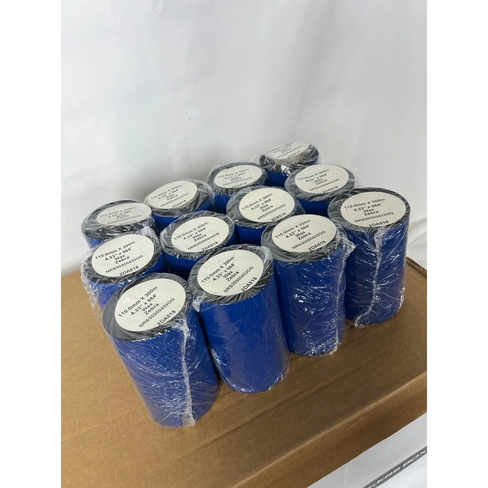 Zebra Wax Thermal Transfer Ribbon‎ 110mm x 300m 4.33 x 984 NRS30300433OG 12 Pack